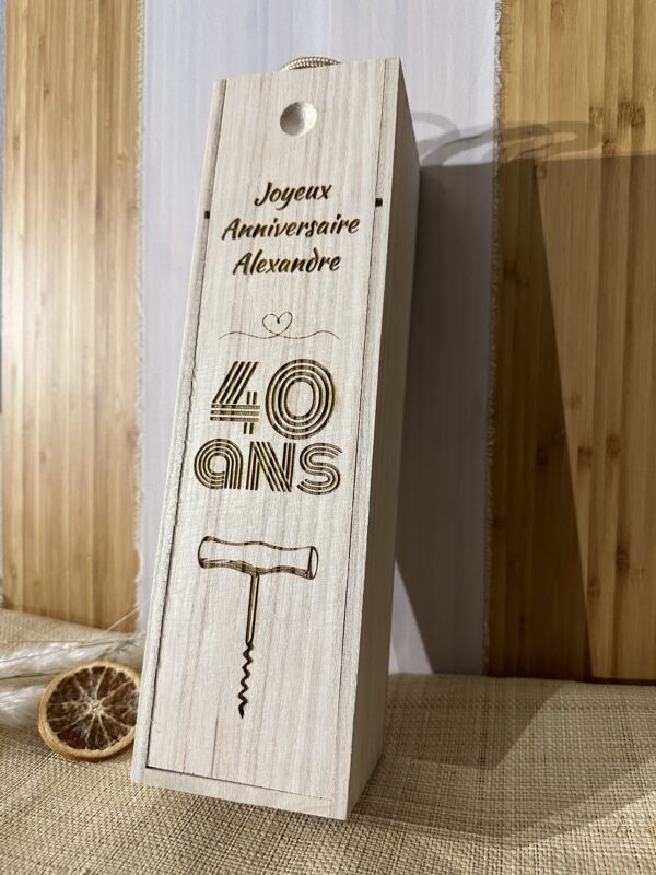 Coffret bois pour bouteille de vin