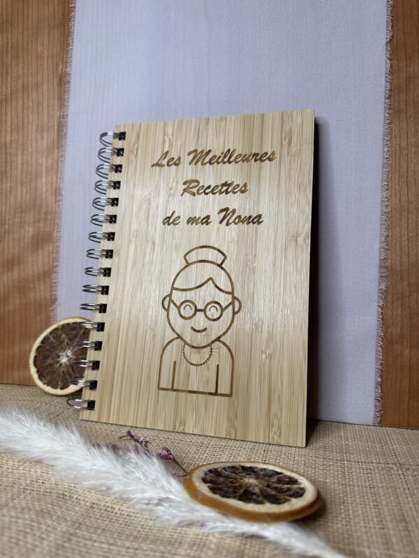 Cahier A5 - Couverture en bois personnalisable
