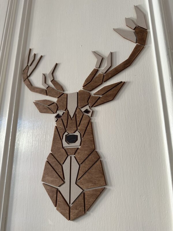 Tableau Cerf géométrique en bois - Concept de puzzle mural DIY – Image 2