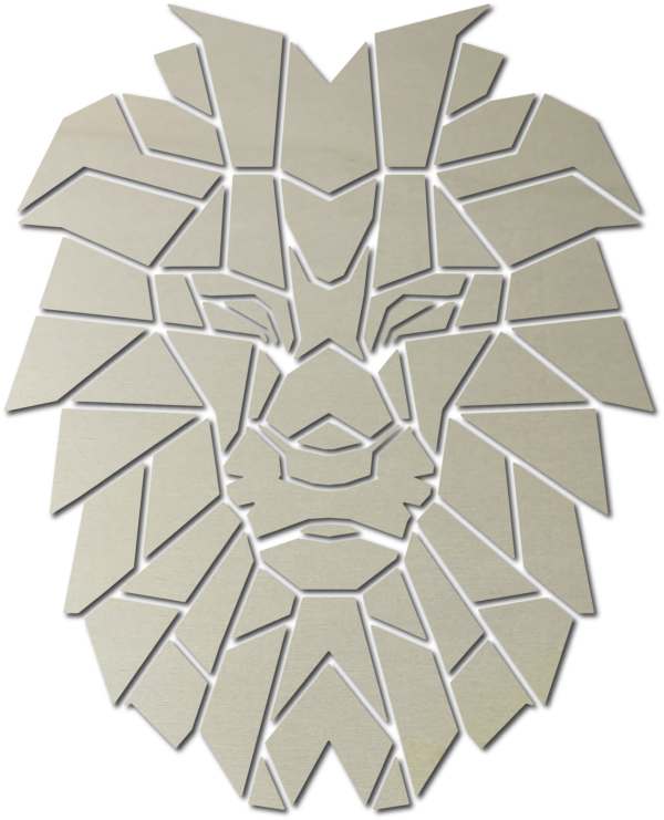 Tableau Lion géométrique en bois - Concept de puzzle mural DIY – Image 3