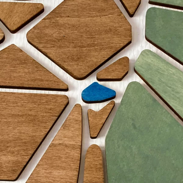 Tableau d'Éléphant géométrique en bois - Concept de puzzle mural DIY – Image 3
