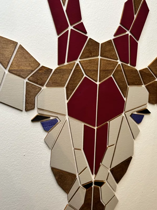 Tableau de Girafe géométrique en bois - Concept de puzzle mural DIY – Image 3