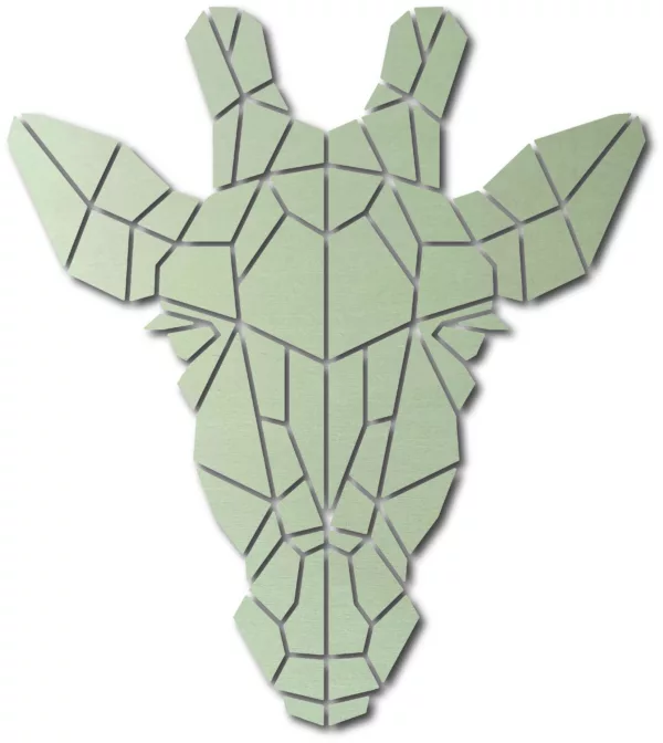 Tableau de Girafe géométrique en bois - Concept de puzzle mural DIY – Image 4