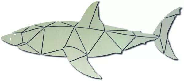 Tableau de Requin géométrique en bois - Concept de puzzle mural DIY – Image 4