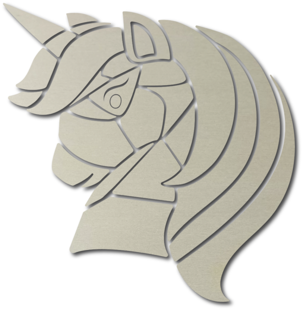 Tableau de Licorne géométrique en bois - Concept de puzzle mural DIY – Image 4